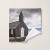 アイスランドのブディールの黒教会 バスタオルセット (ウォッシュタオル)