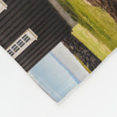 アイスランドのブディールの黒教会 フリースブランケット (角)