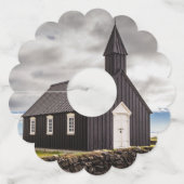 アイスランドのブディールの黒教会 ワイングラスタグ (正面)