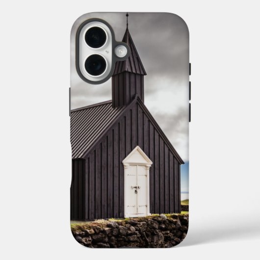 アイスランドのブディールの黒教会 Case-Mate iPhoneケース (裏面)