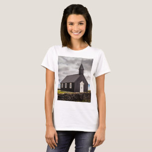 アイスランドのブディールの黒教会 Tシャツ