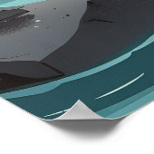 アイスランドのブルーラグーンで入浴するプリント ポスター (角)