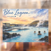 アイスランドのブルーラグーン温泉の水彩画  ウィンドウサイン (シート2)