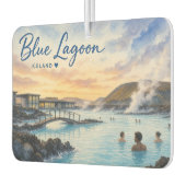 アイスランドのブルーラグーン温泉の水彩画  カーエアーフレッシュナー (左)
