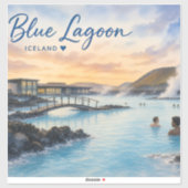 アイスランドのブルーラグーン温泉の水彩画  シール (シート)