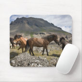 アイスランドのホファンの近くの馬の群れ マウスパッド (マウス)