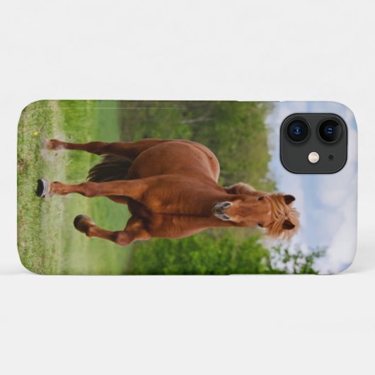 アイスランドのポニーおもしろいアットアトルト写真馬好き Case-Mate iPhoneケース (裏面(横))