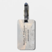 アイスランドのミバトン湖の夕日 ラゲッジタグ (裏面縦)