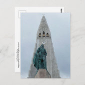 アイスランドのレイキャビクにあるハルグリムスカーカ教会。 ポストカード (正面/裏面)