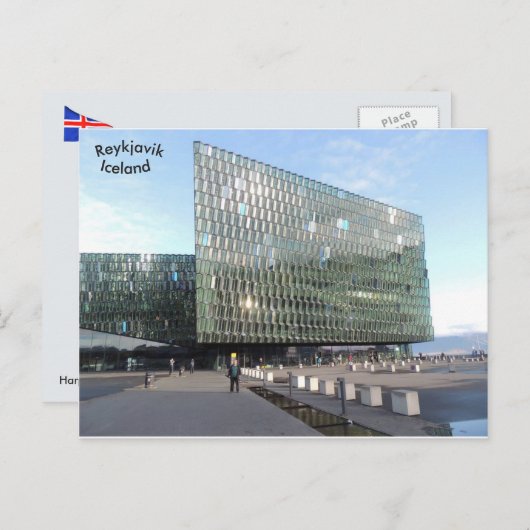 アイスランドのレイキャビクにあるハーパコンサートホール。 ポストカード (正面/裏面)