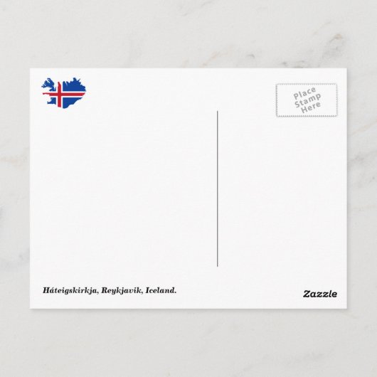 アイスランドのレイキャビク、ハテイグスカーカ。 ポストカード (裏面)