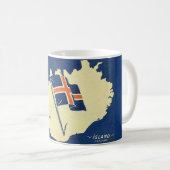 アイスランドのヴィンテージ地図マグ コーヒーマグカップ (正面右)