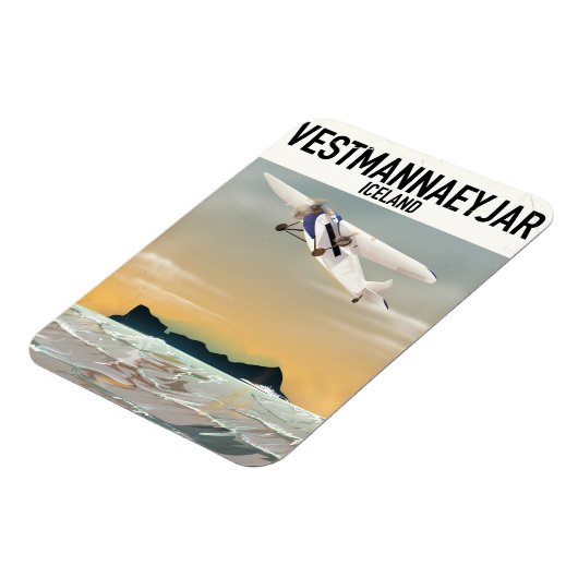 アイスランドのヴェストマン諸島への旅行ポスター マグネット (左側)