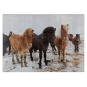 アイスランドの冬のアイスランド馬 カッティングボード (正面)