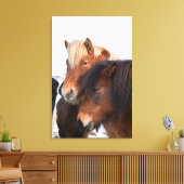 アイスランドの冬のアイスランド馬 キャンバスプリント (インサイチュ (リビング))