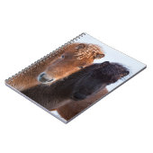 アイスランドの冬のアイスランド馬 ノートブック (左側)