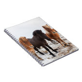 アイスランドの冬のアイスランド馬 ノートブック (右側)