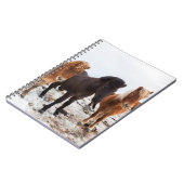 アイスランドの冬のアイスランド馬 ノートブック (左側)