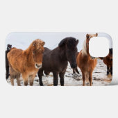 アイスランドの冬の間のアイスランドの馬 Case-Mate iPhoneケース (裏面 (横))