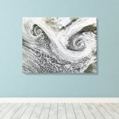 アイスランドの南に位置する2つのサイクロン キャンバスプリント (インサイチュ (ウッドフロア))