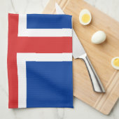 アイスランドの国旗とアイスランドの祝日/スポーツファン キッチンタオル (四つ折り)