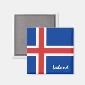 アイスランドの国旗とアイスランドの祝日/スポーツファン マグネット (正面/裏面)