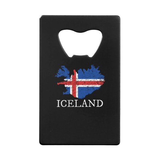 アイスランドの国旗 クレジットカード栓抜き (正面)