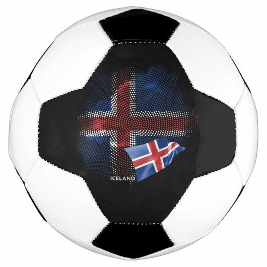 アイスランドの国旗 サッカーボール (正面)