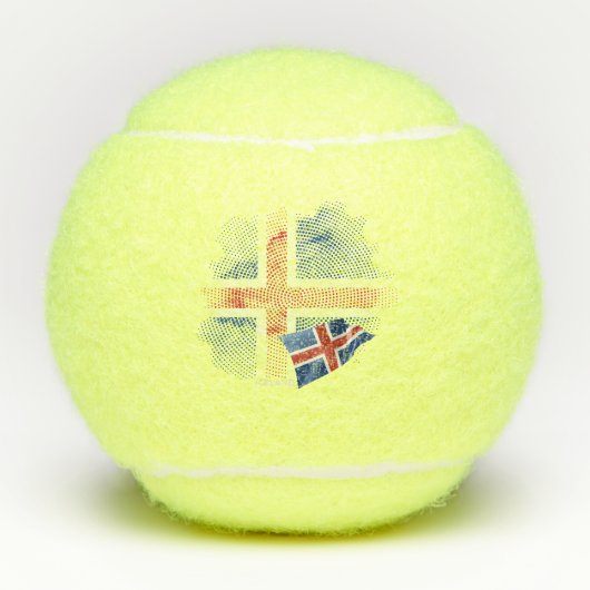 アイスランドの国旗 テニスボール (正面)
