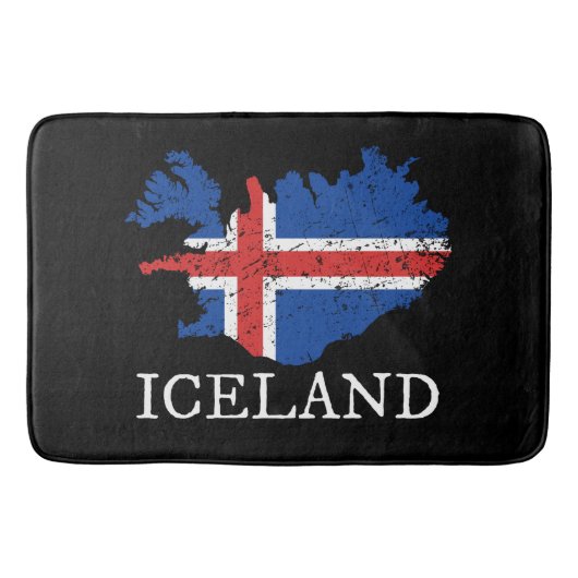 アイスランドの国旗 バスマット (正面)