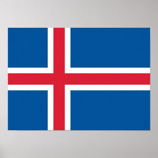 アイスランドの国旗 ポスター (正面)