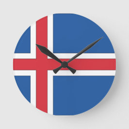 アイスランドの国旗 ラウンド壁時計