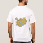 アイスランドの国旗＋地図＋テキストTシャツ Tシャツ (裏面)