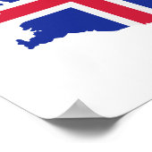 アイスランドの地図国旗 ポスター (角)