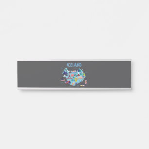 アイスランドの地図 サインプレート