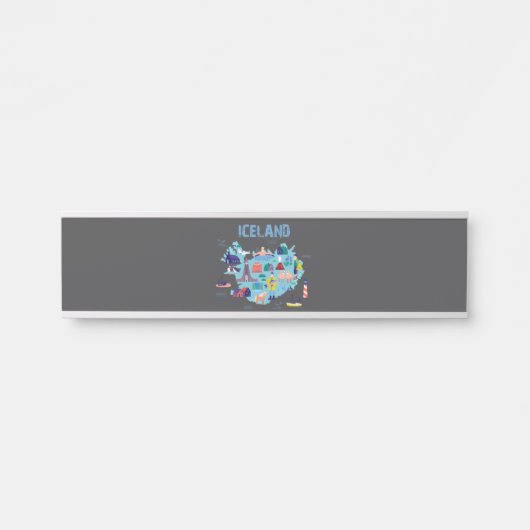 アイスランドの地図 サインプレート (正面)