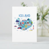 アイスランドの地図 サンキューカード (スタンド正面)