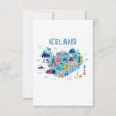 アイスランドの地図 サンキューカード (裏面)