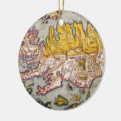 アイスランドの地図 セラミックオーナメント (左)