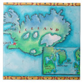 アイスランドの地図 タイル (正面)