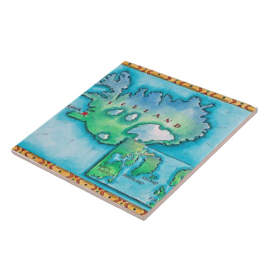 アイスランドの地図 タイル (側面)