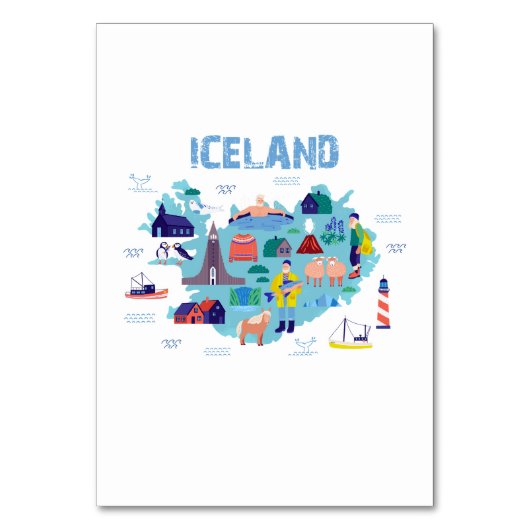 アイスランドの地図 テーブルナンバー (正面)