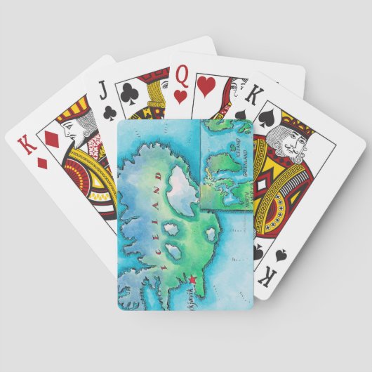 アイスランドの地図 トランプ (裏面)