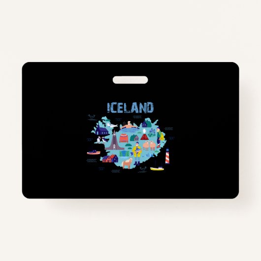 アイスランドの地図 バッジ (正面)