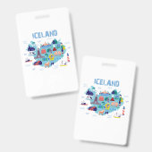 アイスランドの地図 バッジ (正面＆裏面)
