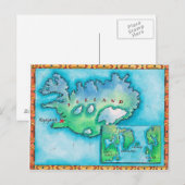 アイスランドの地図 ポストカード (正面/裏面)