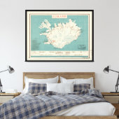 アイスランドの地図（1959年頃） キャンバスプリント (インサイチュ (寝室))