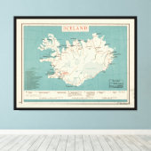 アイスランドの地図（1959年頃） キャンバスプリント (インサイチュ (ウッドフロア))