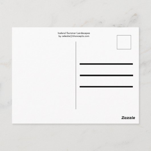 アイスランドの夏の風景 ポストカード (裏面)