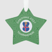 アイスランドの天使のクリスマスフラグ - 名入れ可能 オーナメント (正面)